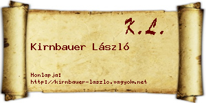 Kirnbauer László névjegykártya