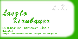 laszlo kirnbauer business card